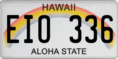 HI license plate EIO336