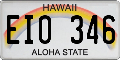 HI license plate EIO346