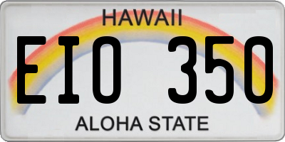 HI license plate EIO350