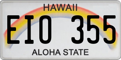 HI license plate EIO355