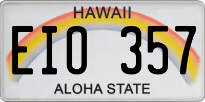 HI license plate EIO357