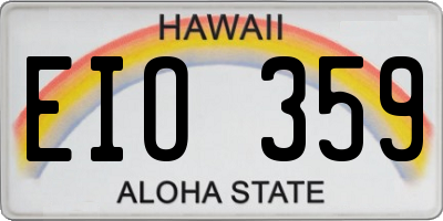 HI license plate EIO359
