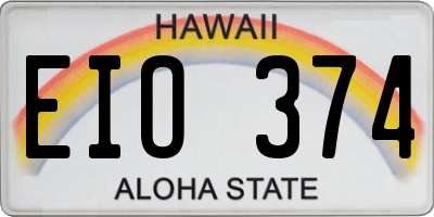 HI license plate EIO374