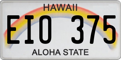 HI license plate EIO375