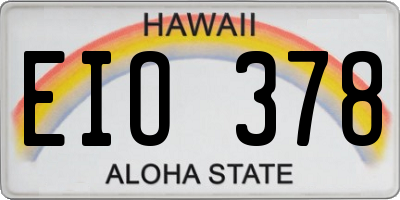 HI license plate EIO378