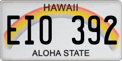 HI license plate EIO392
