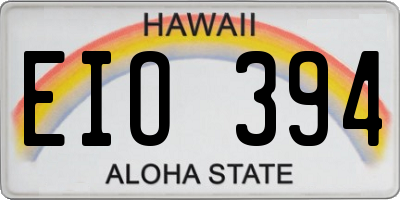 HI license plate EIO394