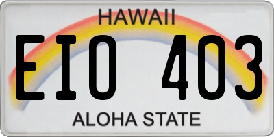 HI license plate EIO403