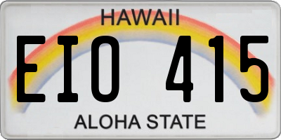 HI license plate EIO415