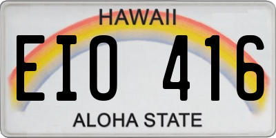 HI license plate EIO416