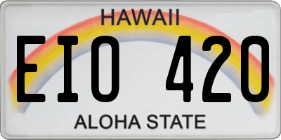 HI license plate EIO420