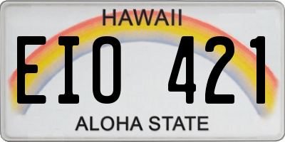 HI license plate EIO421