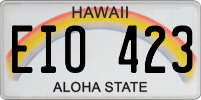 HI license plate EIO423