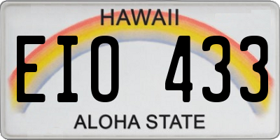 HI license plate EIO433