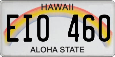 HI license plate EIO460