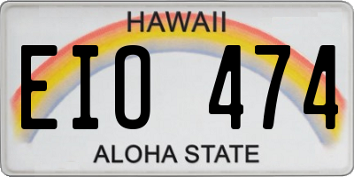 HI license plate EIO474