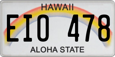 HI license plate EIO478