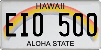 HI license plate EIO500