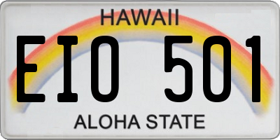 HI license plate EIO501