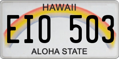 HI license plate EIO503