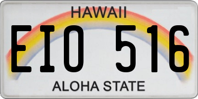 HI license plate EIO516