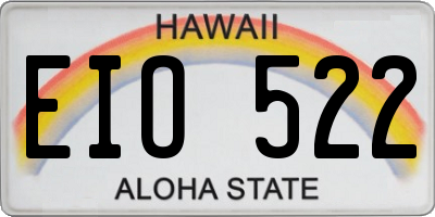 HI license plate EIO522