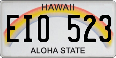 HI license plate EIO523