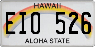 HI license plate EIO526