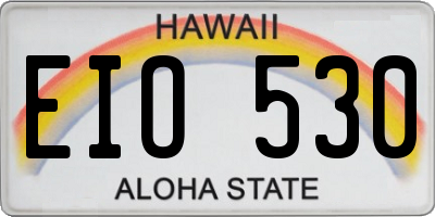 HI license plate EIO530
