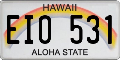 HI license plate EIO531