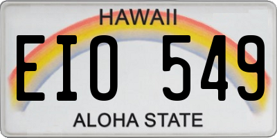 HI license plate EIO549