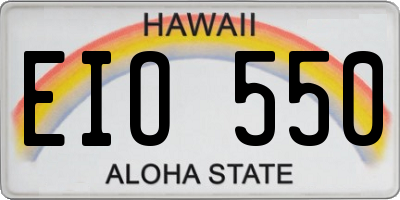HI license plate EIO550