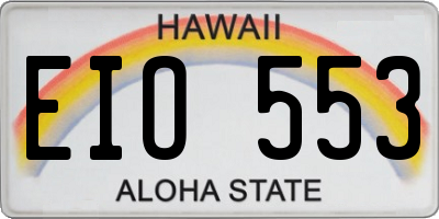 HI license plate EIO553