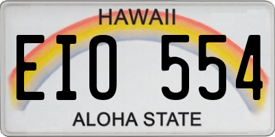 HI license plate EIO554