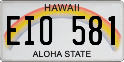 HI license plate EIO581