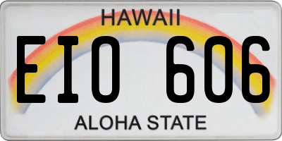 HI license plate EIO606
