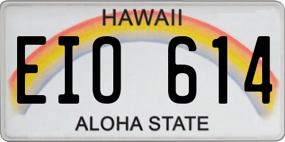HI license plate EIO614