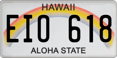 HI license plate EIO618