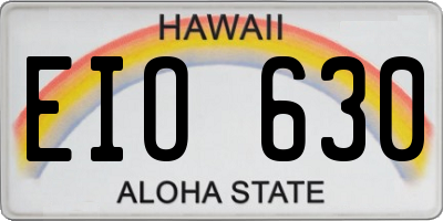 HI license plate EIO630