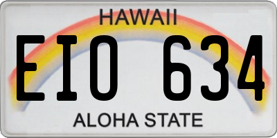 HI license plate EIO634