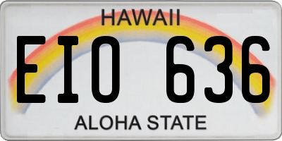 HI license plate EIO636