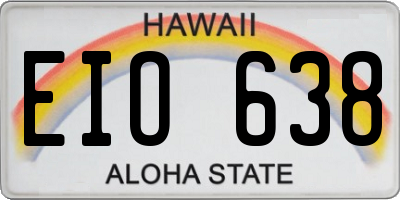 HI license plate EIO638