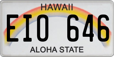 HI license plate EIO646