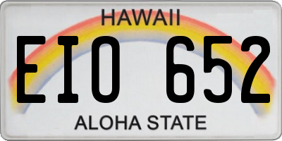 HI license plate EIO652