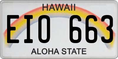 HI license plate EIO663