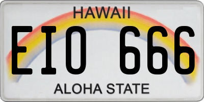 HI license plate EIO666
