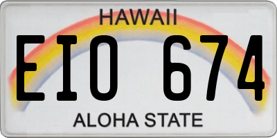 HI license plate EIO674