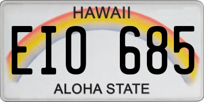 HI license plate EIO685