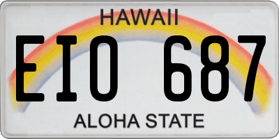 HI license plate EIO687