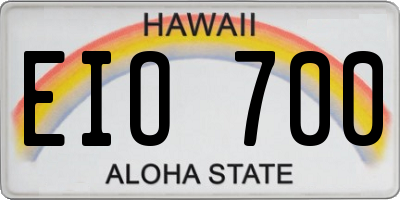 HI license plate EIO700